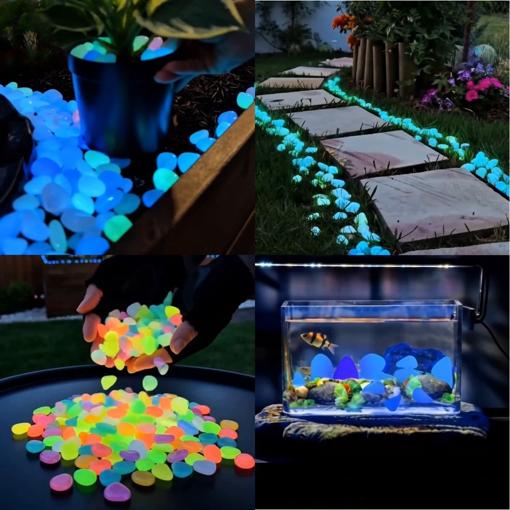 Aquarium For Planted Tank - 다채로운 야광 조약돌 정원석, 야외 정원