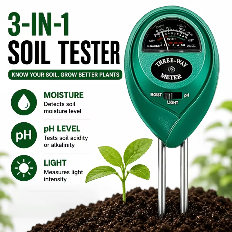 Tissue Culture Plant - 3-in-1 토양 측정기 (수분, pH, 조도