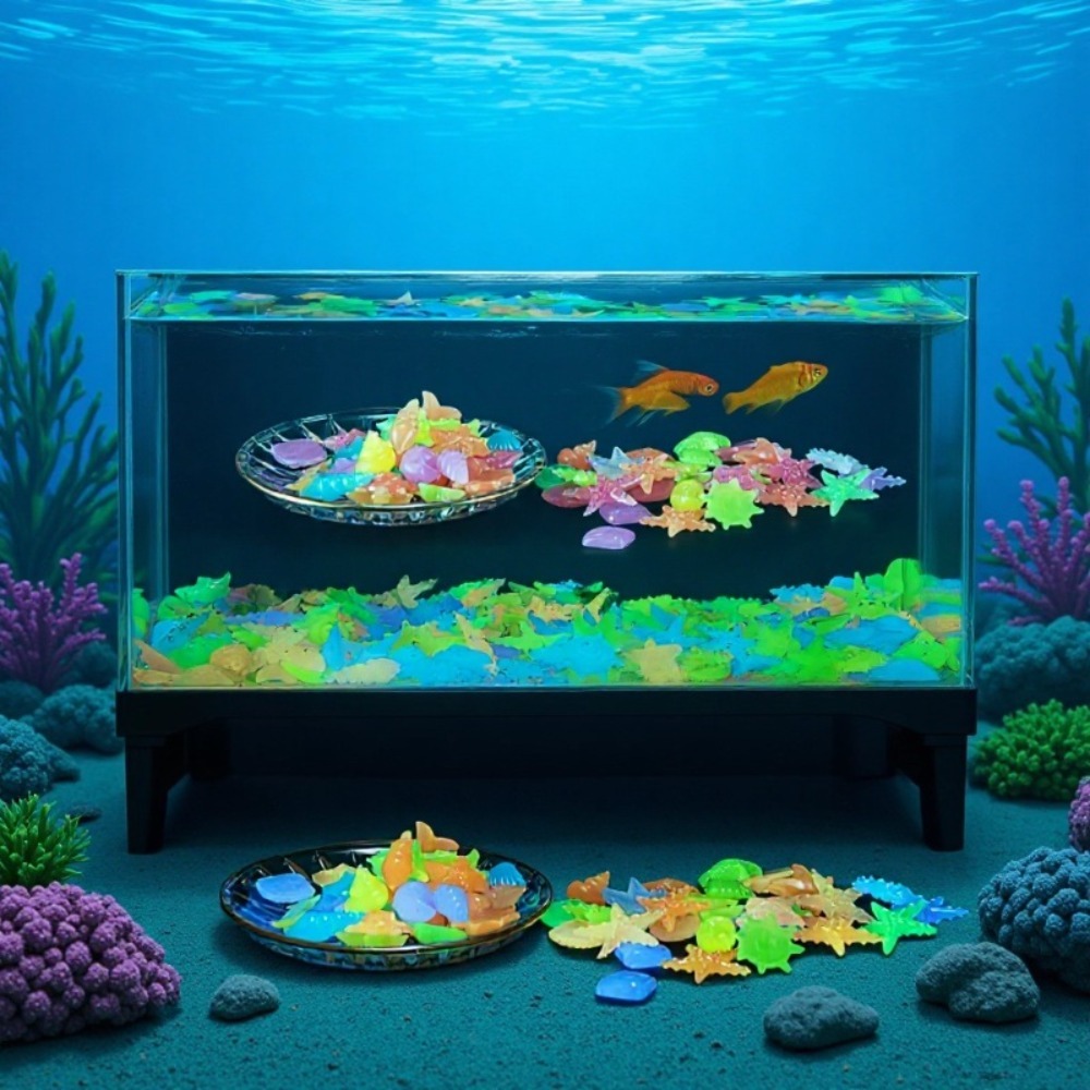 빛나는 해양석, 형광 조개껍데기, 화려한 불가사리 -  - Planted Aquarium Supplies 리뷰 및 가격